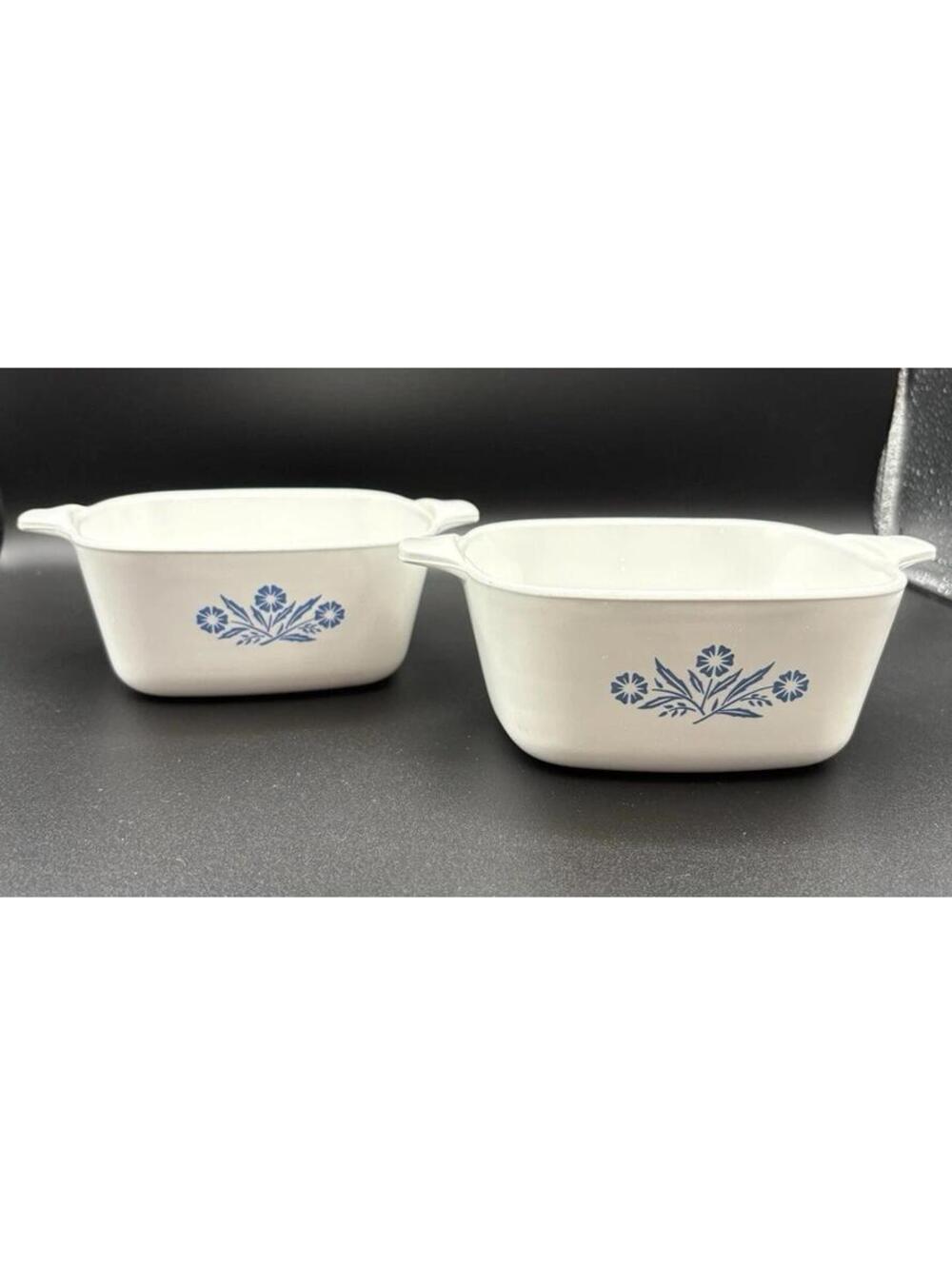 VTG Iconic Cornflower Blue Corning Ware Set Of 2 P-43-B 22 & 24oz
